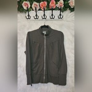 725 Originals Plus Zip-Up Ruched Sweater w/Pockets